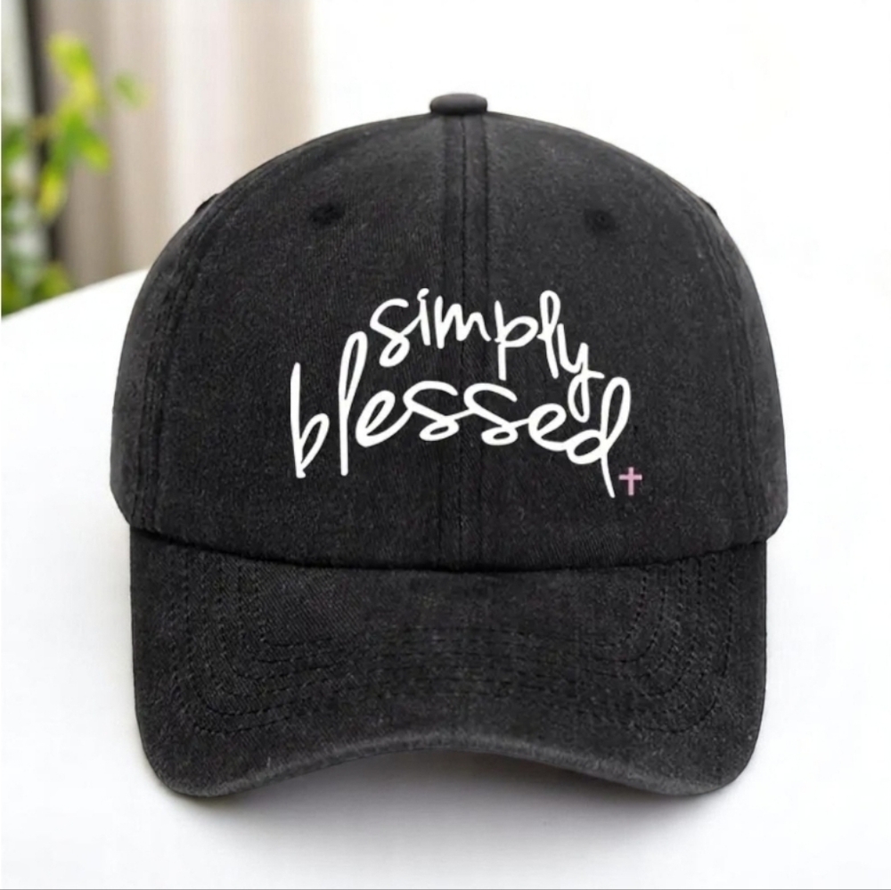 Simply Blessed Baseball Cap Adjustable Faith Hat 100% Polyester NEW - Picture 3 of 16